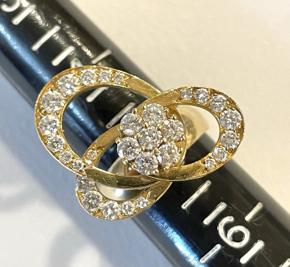 1975 N. Teufel Natural Diamonds 18k Solid Gold Kinetic Spinner Motion Ring sz.5 - Image 3 of 4