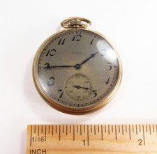 Antique 1928 Elgin USA 7J 12s Grade 303 10K RGP Case Men's Pocket Watch As-Is