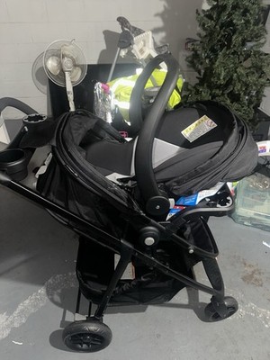 Safety 1st Travel System Stroller, Black/Gray, Cup Holder, Folding