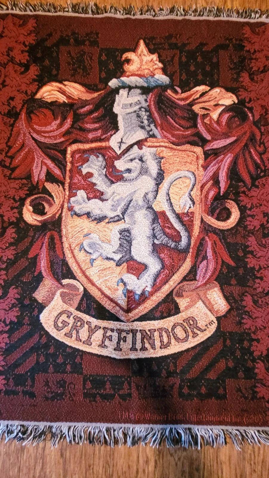 Harry Potter Blanket 50"x60" Gryffindor Woven Tapestry Cotton Blend Throw