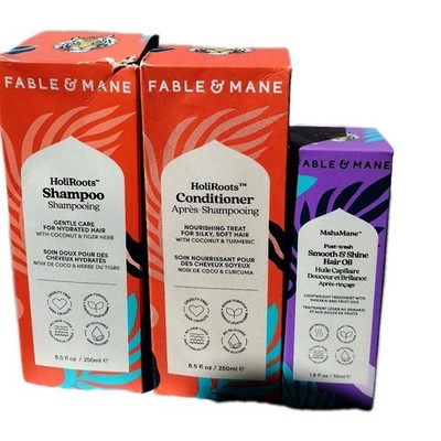 Fable & Mane Holi Roots Shampoo/Conditioner & MahaMane Oil Haircare Bundle NEW