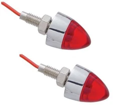Pro-One 402270 Mini Bullet Marker Light Chrome w/Red Lens, 1 LED, Pr.