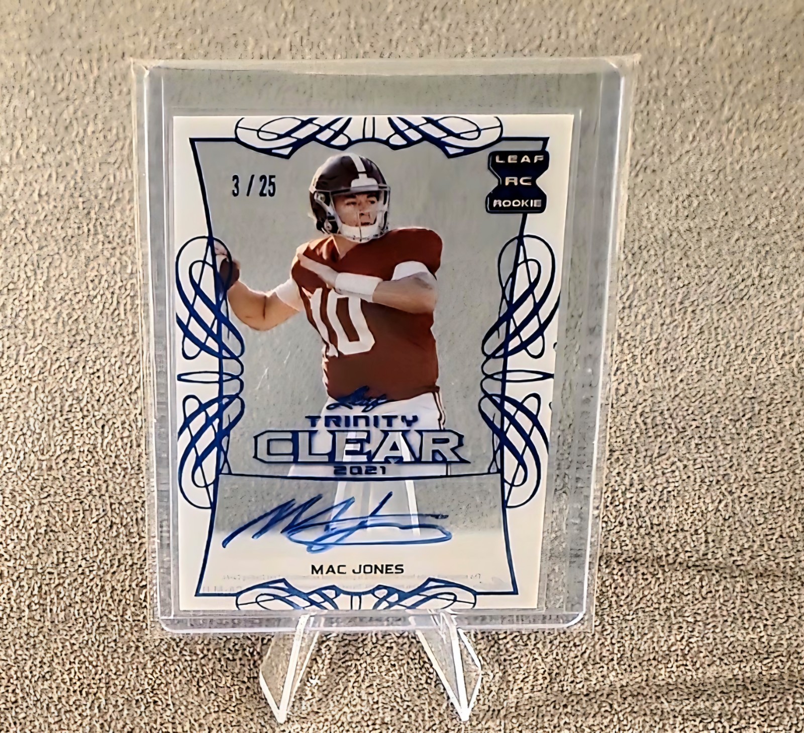 Mac Jones Leaf Trinity Clear Autographs Xrc #CAMJ1 Base