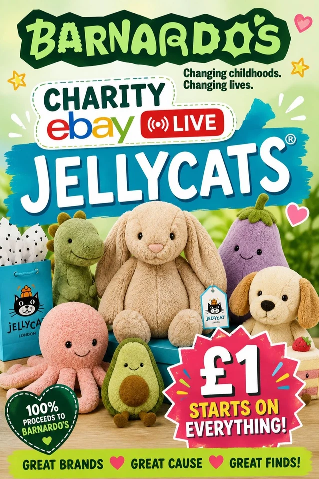 Barnardo's After School Finds ! Collectable Jellycats eBay Live £1 Starts