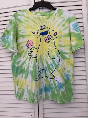 Sesame Street Cookie Monster Cookies And Flower Tie Dye Size Large