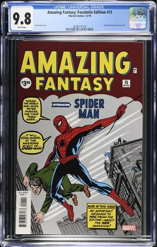 Amazing Fantasy #1 Jack Kirby Cover Art - First Spider-Man CGC 9.8 - Facsimile