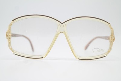 Vintage Brille Cazal 130 Transparent Grau Weiß Gold Braun Eckig Brillengestell