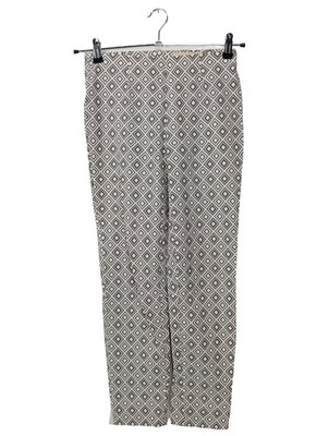 SEDUCTIVE Stretchhose Damen Hose Gr. DE 34 hellgrau-weiß Casual-Look
