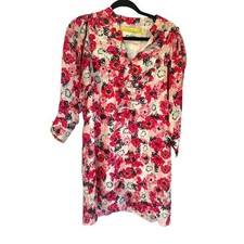Chufy LA Dolce Vita Floral Silk Dress Size XS Bloomcore Cottagecore Mini Flowy