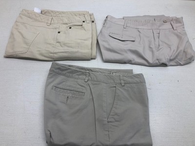 Talbots Womens Pants Beige Size 12 Chino Cotton Blend - 3 Pairs