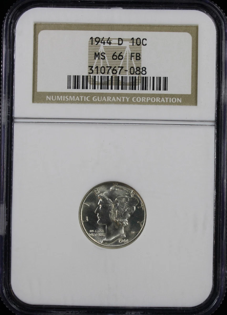 25+ MS 66 Graded 1944 Year Mercury Dimes (1916-1945) for sale