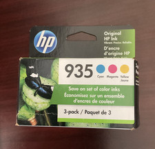 HP 935 Genuine/Original Cyan Magenta Yellow Inkjet Ink Cartridges 3-Pack