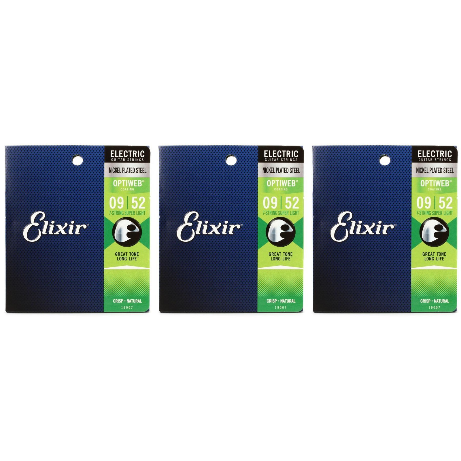 Струны для электрогитары Elixir Strings 19007 Optiweb - 009-052 Суперлегкие 9690₽