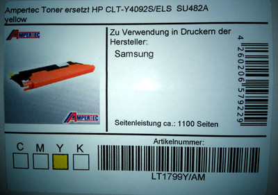 Ampertec Toner gelb f. Samsung CLX-3170 CLX-3175  Ersetzt CLT-Y4092S/ELS