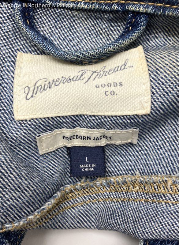 Women's UNIVERSAL THREAD solid Blue Jean Jacket -… - image 5