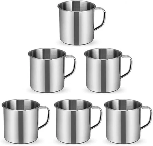Stainless Steel Coffee Cup With Handle 6 Pcs Camping Cup 4oz Stainless Steel Esp - Picture 1 of 2