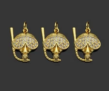 Gold Filled CZ Micro Pave Diver Head Shape Pendant, 18K Gold Filled Charm,