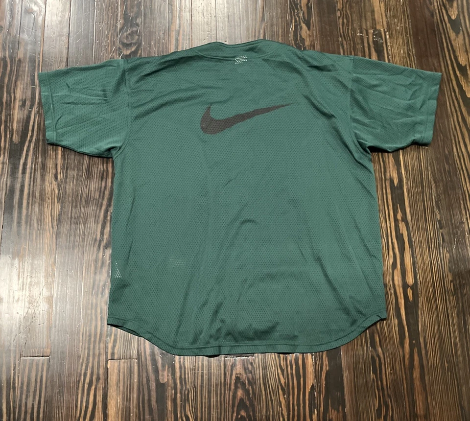 Мужская винтажная бейсбольная футболка Nike с сеткой большой размер зеленый полиэстер - Изображение 4 из 4