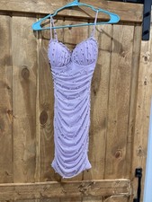 Windsor Pearl Beaded Ruche Mini dress With Bustier Style Top Size XS