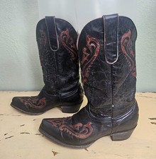 Stivali da cowgirl western Yippee Ki Yay by Old Gringo taglia 8,5 B neri e rosso ruggine