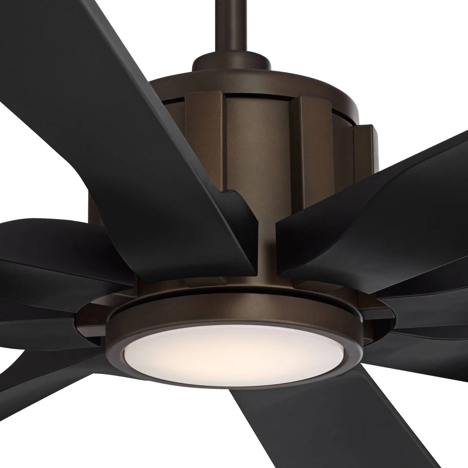 70" Possini Euro Defender Bronze Black LED Ceiling Fan with Remote - Image 2 of 4