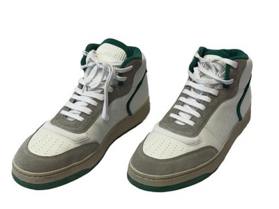 Saint Laurent Men's SL/80 High Top Sneaker White Green Leather PO 711250 46 /12