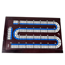 Wooden Cribbage Board 2-3 Players w/ 9 Pegs 2 Card Decks