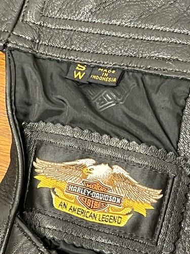 Genuine Harley Davidson Black Leather Chaps Mens Small - Cuffs Damaged - Picture 17 of 24