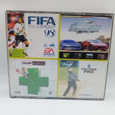 FIFA 98, Need for Speed 2 Theme Hospital, PGA Tour Pro Golf PC CD ROM 4 in 1 M1B
