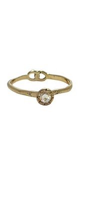 Ring Sirkiam 14 Karat Gelbgold unendliche Liebe kleiner Saphir Größe 5 #24125