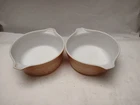 Set of  2 VTG Pyrex 472-B 750mL Woodland Casserole Dishes Flowers Light Brown