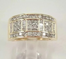 4Ct Round Cut White Moissanite Men's Wedding Band Ring 14k Yellow Gold Plated