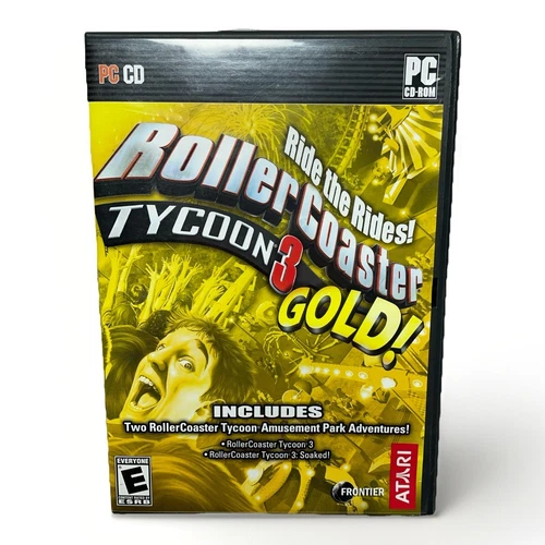 RollerCoaster Tycoon 3 Gold PC CD-ROM Game w/ Manual Case Atari Windows Xp 2000