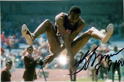 Bob Beamon signiert Foto Olympia Champion 1968 Autogramm Unterschrift Signed