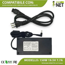 Alimentatore compatibile con HP Gaming Pavilion 15-CX0001TX 19,5V 7,7A 150W