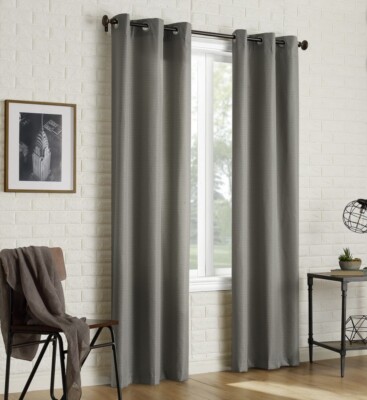 Sun Zero Grommet Curtain Panel 63  L x 40  W - Gray NEW