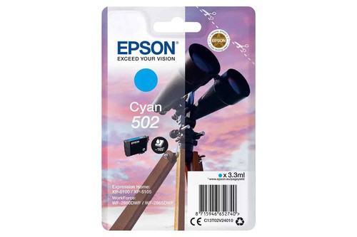 Oryginalny wkład atramentowy lornetki Epson 502 XP-5100 XP-5105 WF-2860DWF WF-2865DWF - Zdjęcie 3 z 6