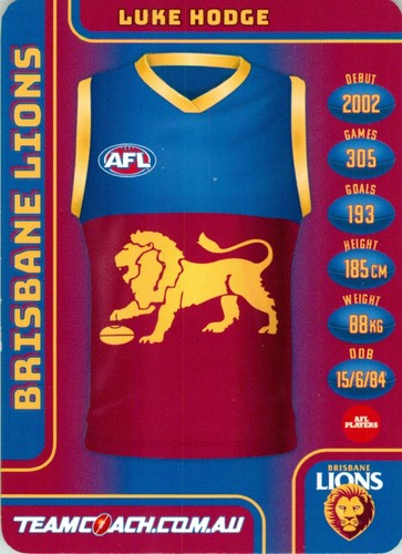 Signed 2018 Brisbane Lions AFL TeamCoach Card - Luke Hodge - Picture 2 of 3