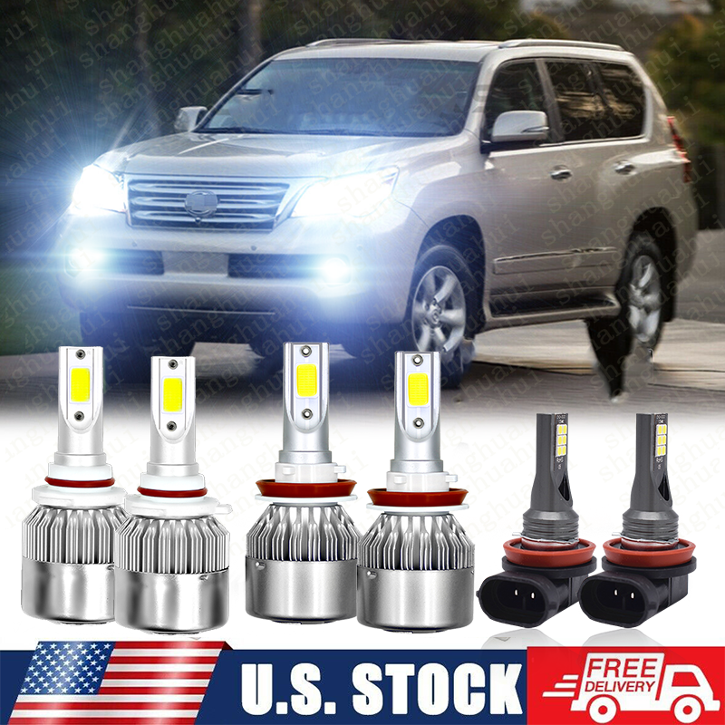 For Lexus GX460 20102013 6000K LED Headlight Hi/Lo Beam + Fog Light 6