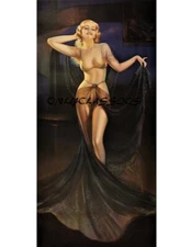 1935 Vintage Irene Patten Harem Sexy Girl Art Deco PinUp Print Glamorous Grace