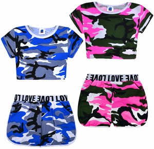 blue camo crop top