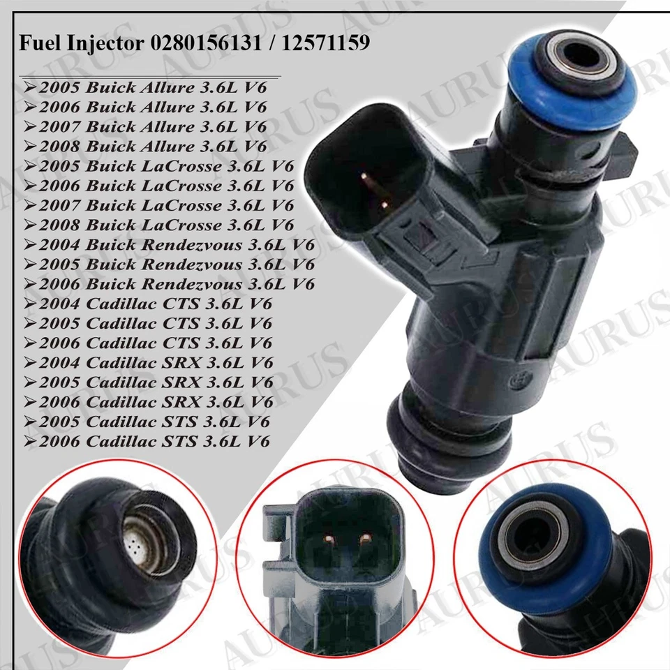 Inyectores de combustible Bosch x6 OEM PARA 2005-2008 Buick Allure Cadillac CTS SRX STS 3,6 L Foto 2 de 4