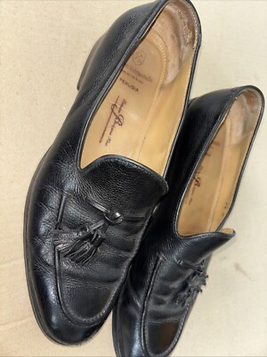 Men's Allen Edmonds Black Perugia Loafers Genuine Bologna Flex Tassels 10(19/22)