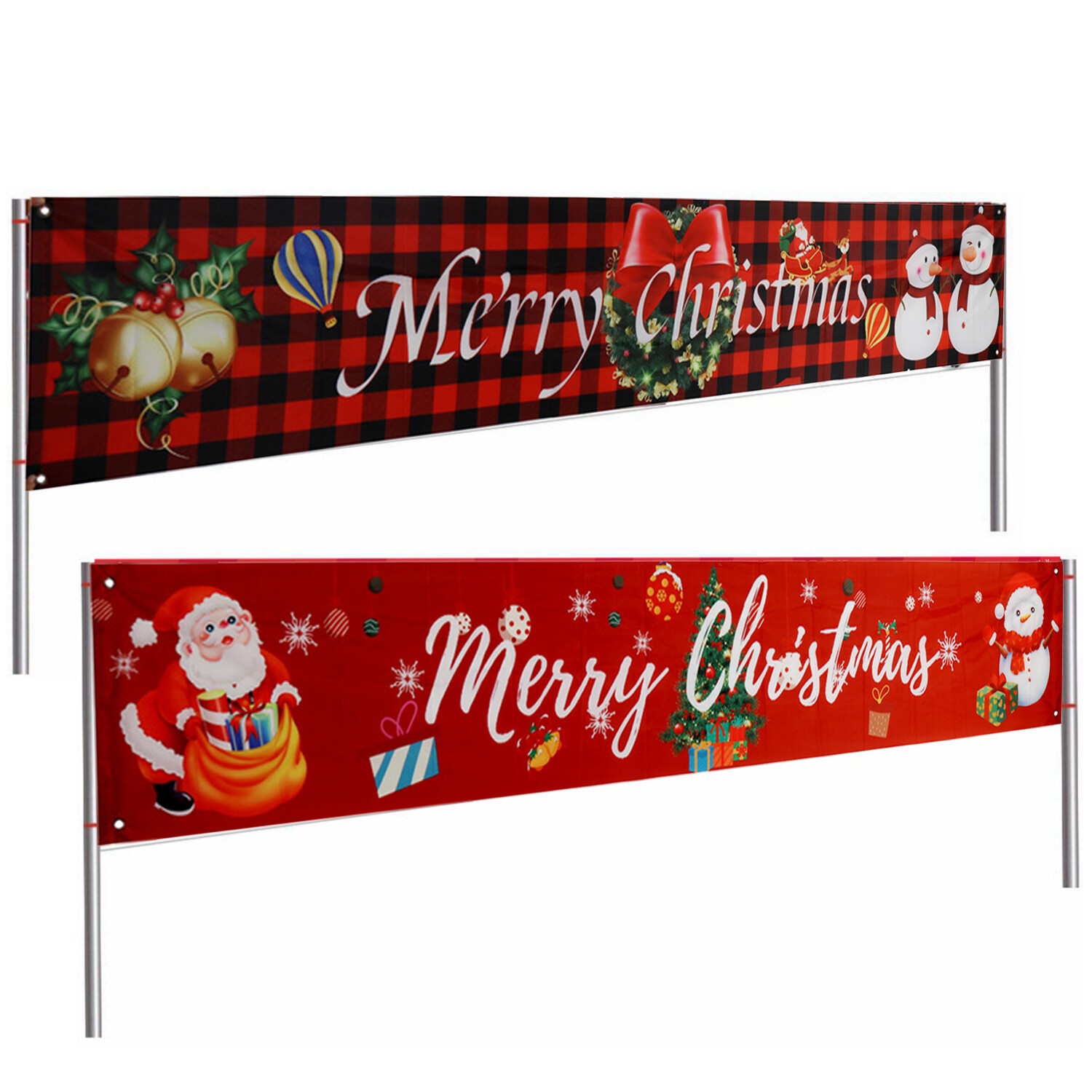 Long & Large Outdoor Christmas Banner Xmas Hanging Wall Porch Sign