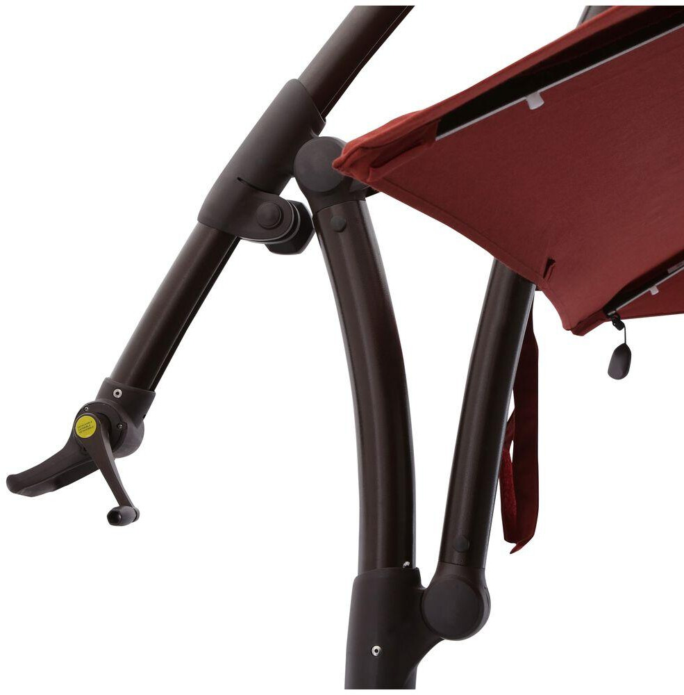 Hampton Bay 11 Ft Led Round Offset Patio Umbrella In Red Yjaf052 For Sale Online Ebay