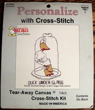 "DuckTales-Duck Under Glass" Tear Away Canvas Cross Stitch by What's New Inc.NEW