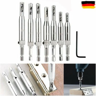 MARKENLOS 7x Bohrer Zentrierbohrer Scharnierbohrer Selbstzentrierende Set für Holzfenster