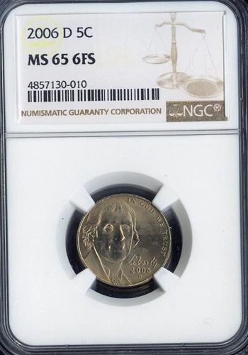 2006 D Jefferson Nickel NGC MS65 FS Quality