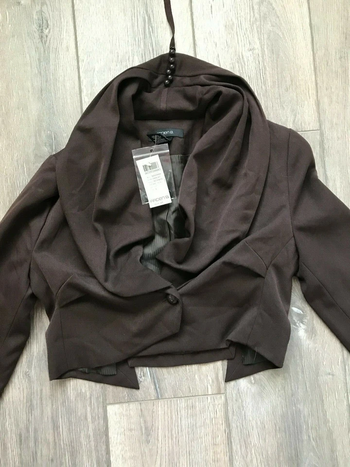 NWT Women's Chocolate Brown Cropped Half-Jacket by Arden B with Size S - Image 2 of 4