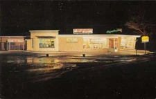 Mansfield Ohio Feigenbaum's Hardware Store at Night Vintage Postcard AA43972